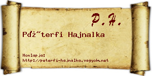 Péterfi Hajnalka névjegykártya